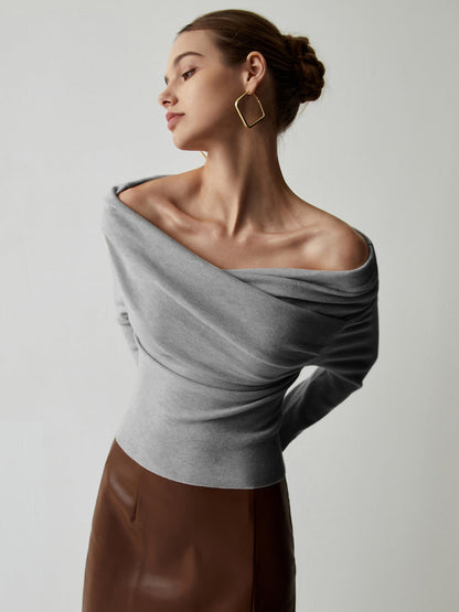 Clementine | Off Shoulder Wrap Knit Top