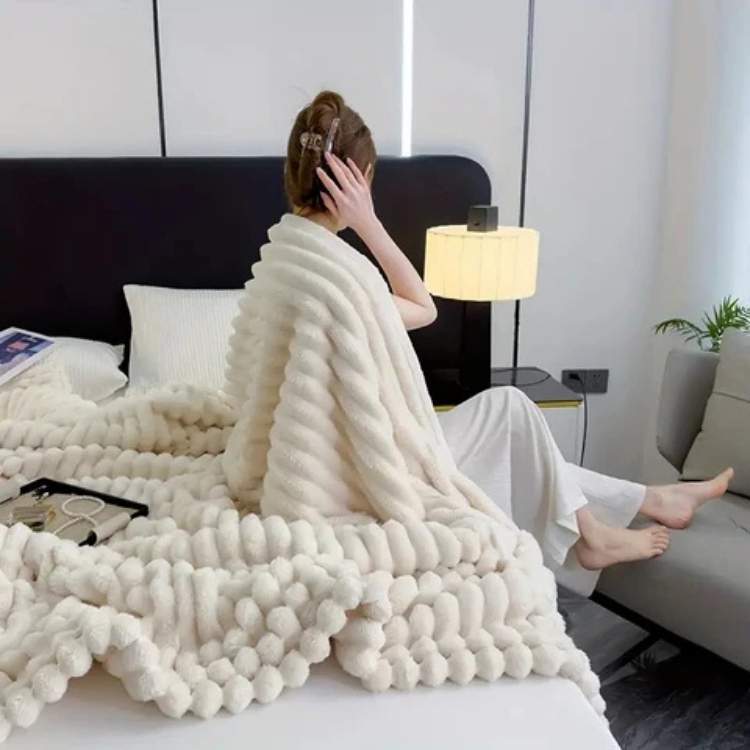 Plush Fake Fur Heavy Throw Blanket