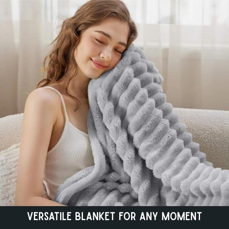 Plush Fake Fur Heavy Throw Blanket