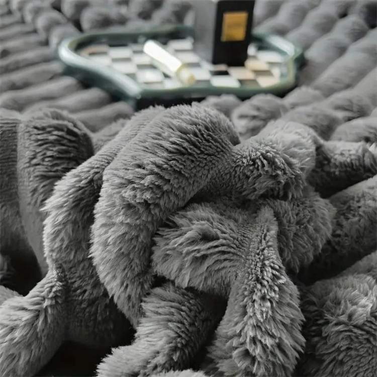 Plush Fake Fur Heavy Throw Blanket