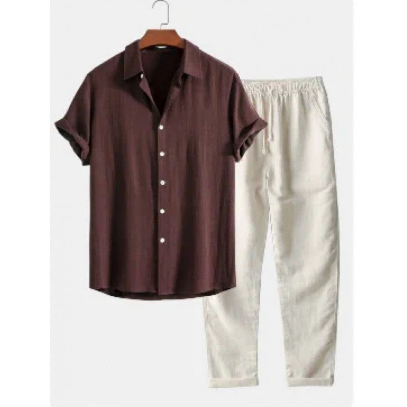 Slim Fit Suit Shirt and Trouser Set - OutfitLondon