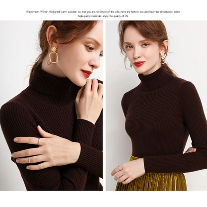 Warm Cozy Cashmere Turtleneck Sweater