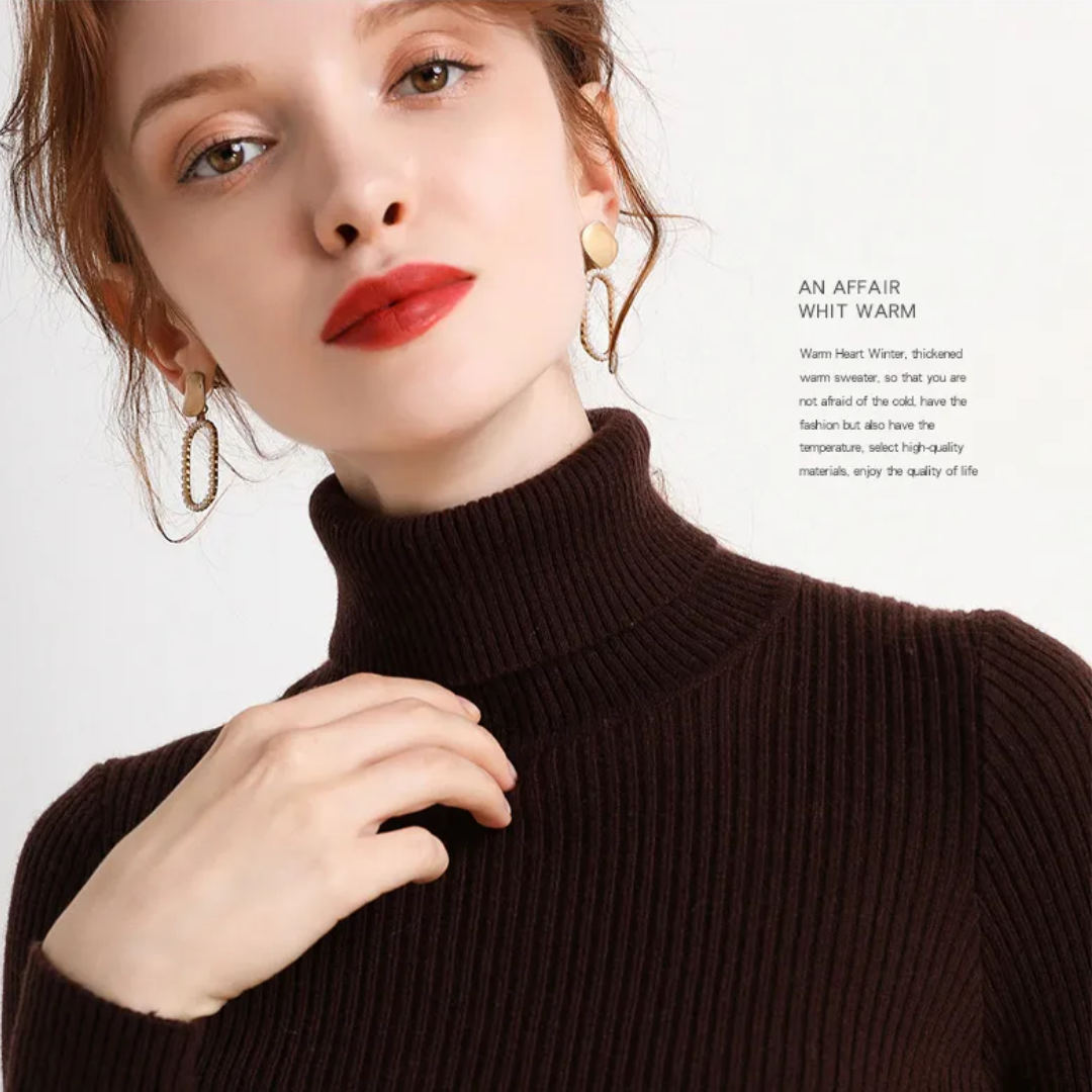 Warm Cozy Cashmere Turtleneck Sweater