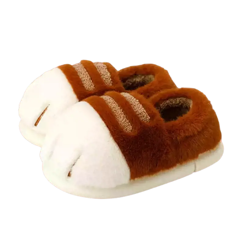 Cozy Faux Fur Cat Paw Slippers for Men Women