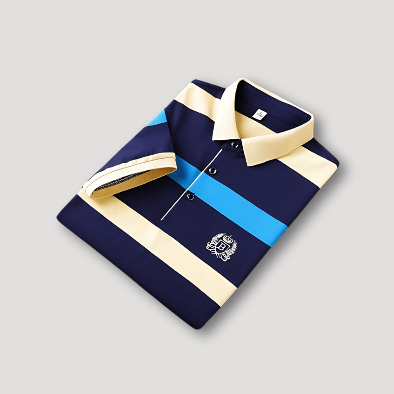 Traditional Mens Vertical Stripe Polo Shirt