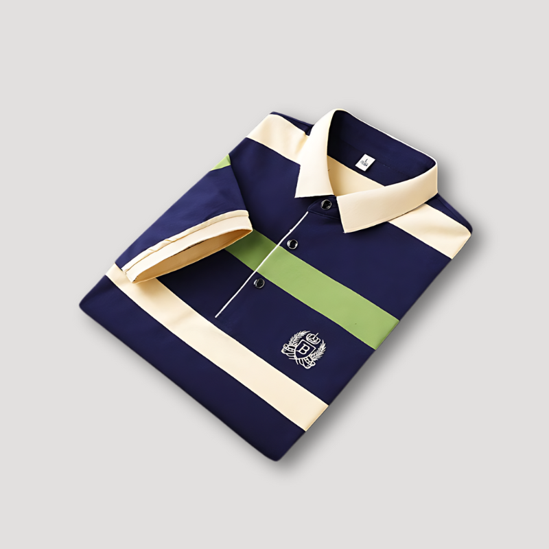 Traditional Mens Vertical Stripe Polo Shirt