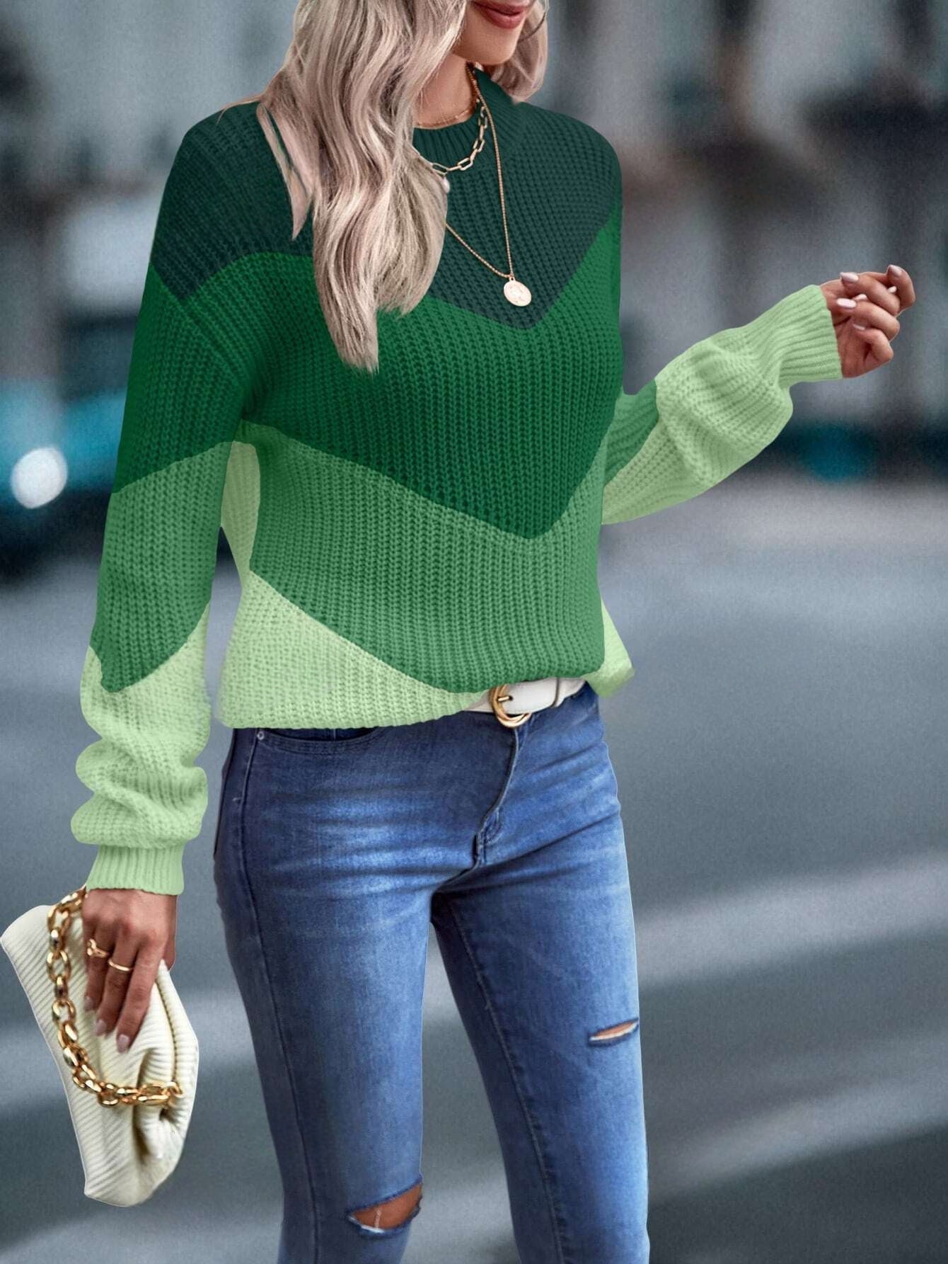 Vibrant Round Neck Women's Sweater