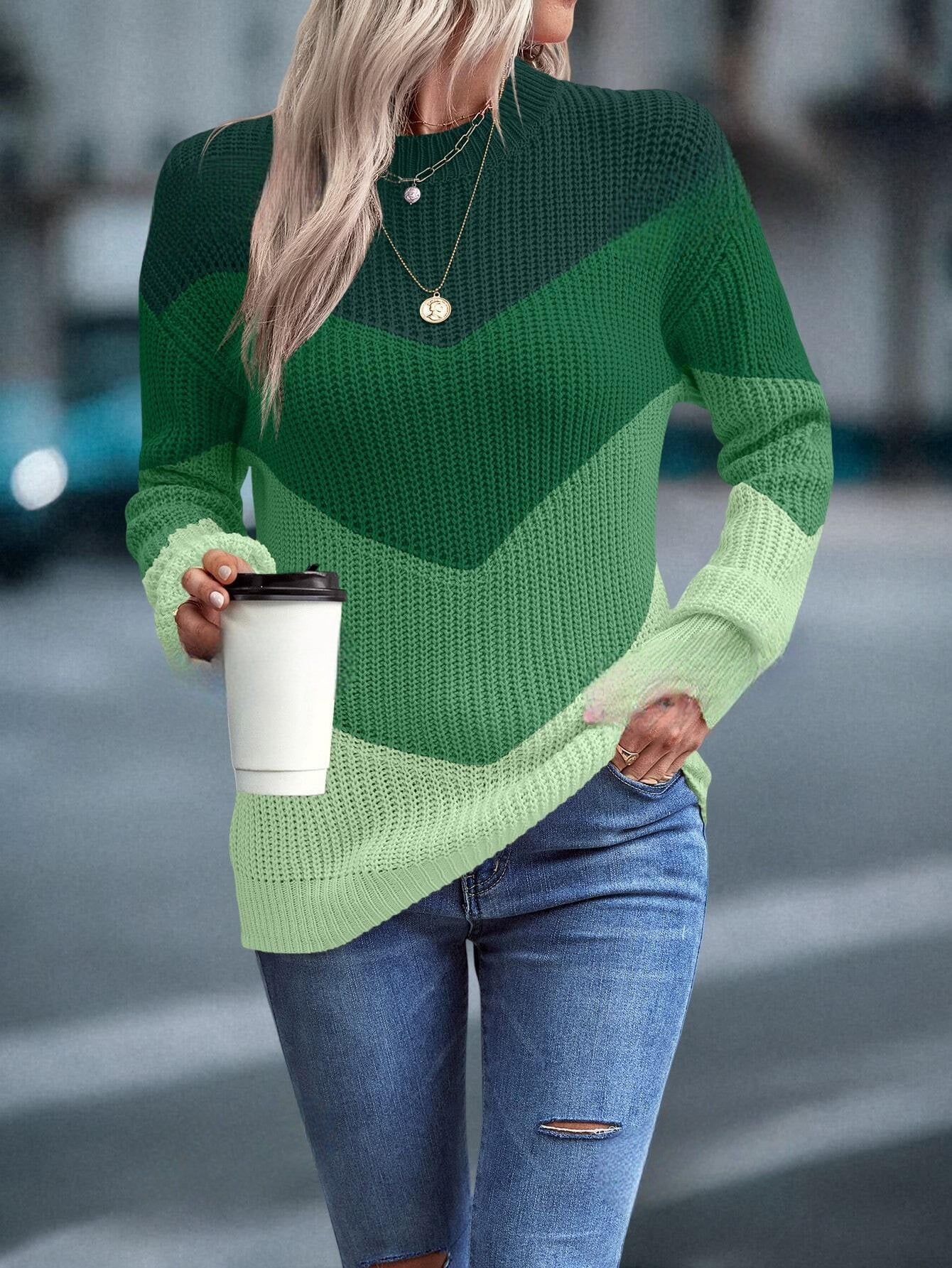 Vibrant Round Neck Women's Sweater