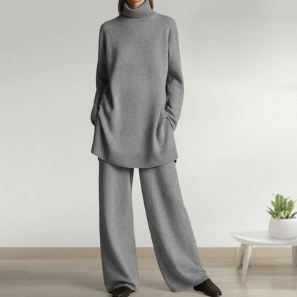 Comfy Women's Wool Knit Sweater Pants Set