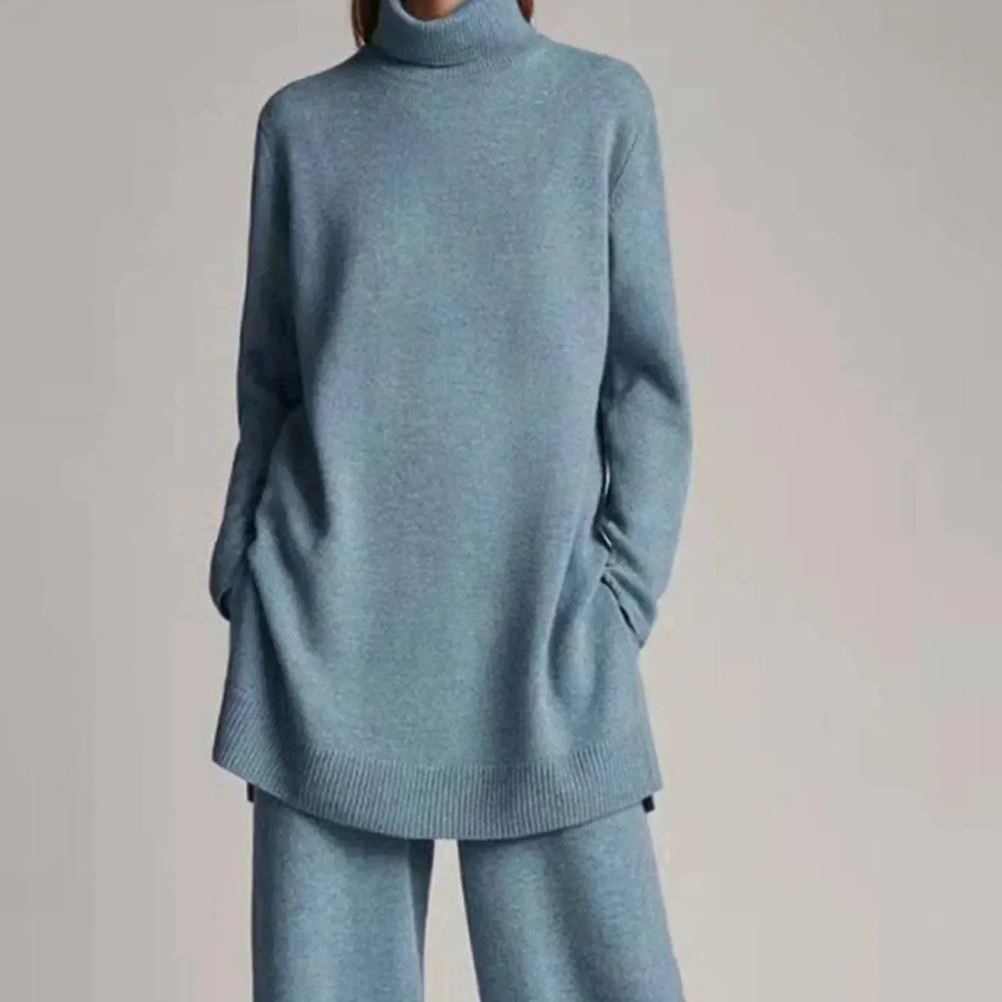 Comfy Women's Wool Knit Sweater Pants Set