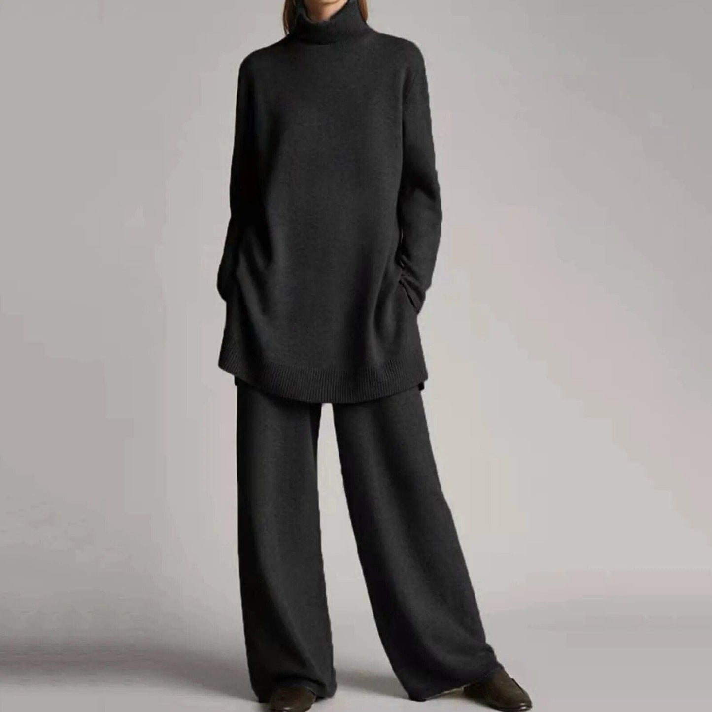 Comfy Women's Wool Knit Sweater Pants Set