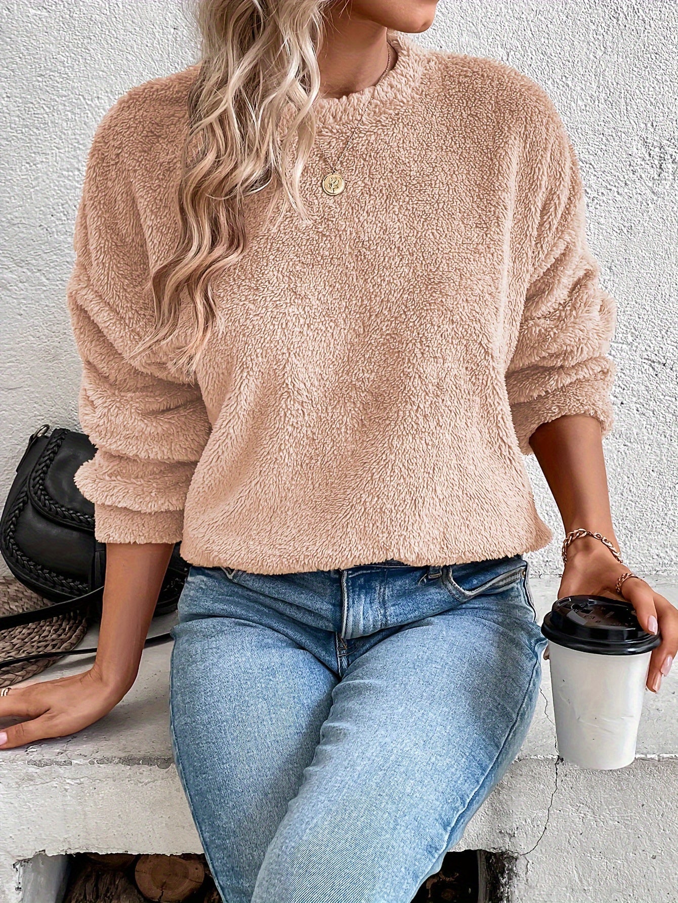 Cozy Soft Fleece Pullover Sweatshirt - OutfitLondon