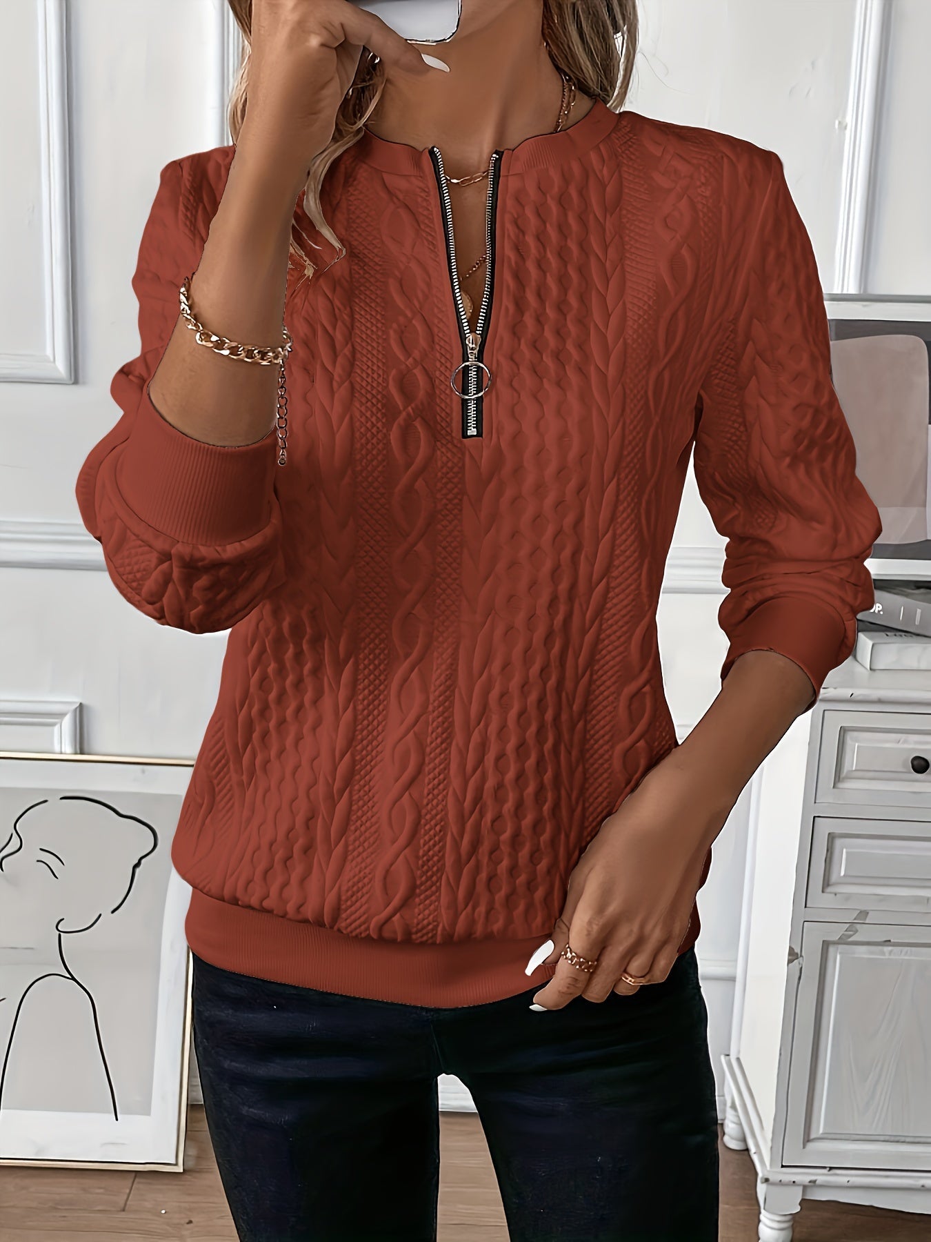 Cozy Crew Neck Women's Sweater - OutfitLondon