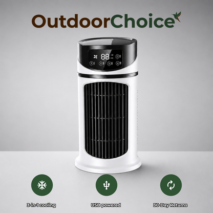 Personal 3-in-1 USB Desk Air Cooler, Humidifier & Fan