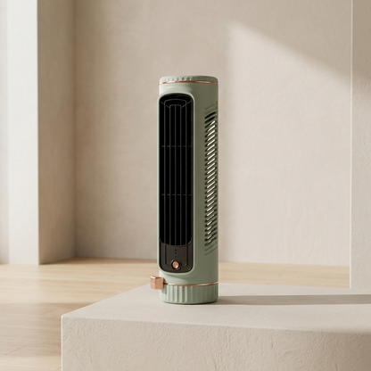 Compact Bladeless Tower Fan - Portable USB Power & 3 Speeds