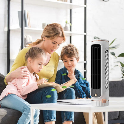 Compact Bladeless Tower Fan - Portable USB Power & 3 Speeds