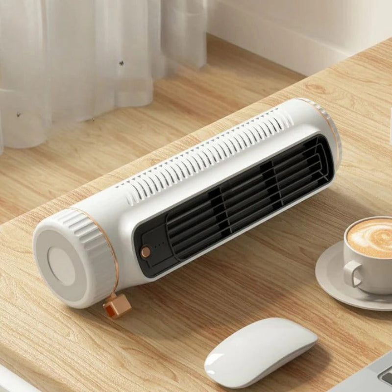Compact Bladeless Tower Fan - Portable USB Power & 3 Speeds