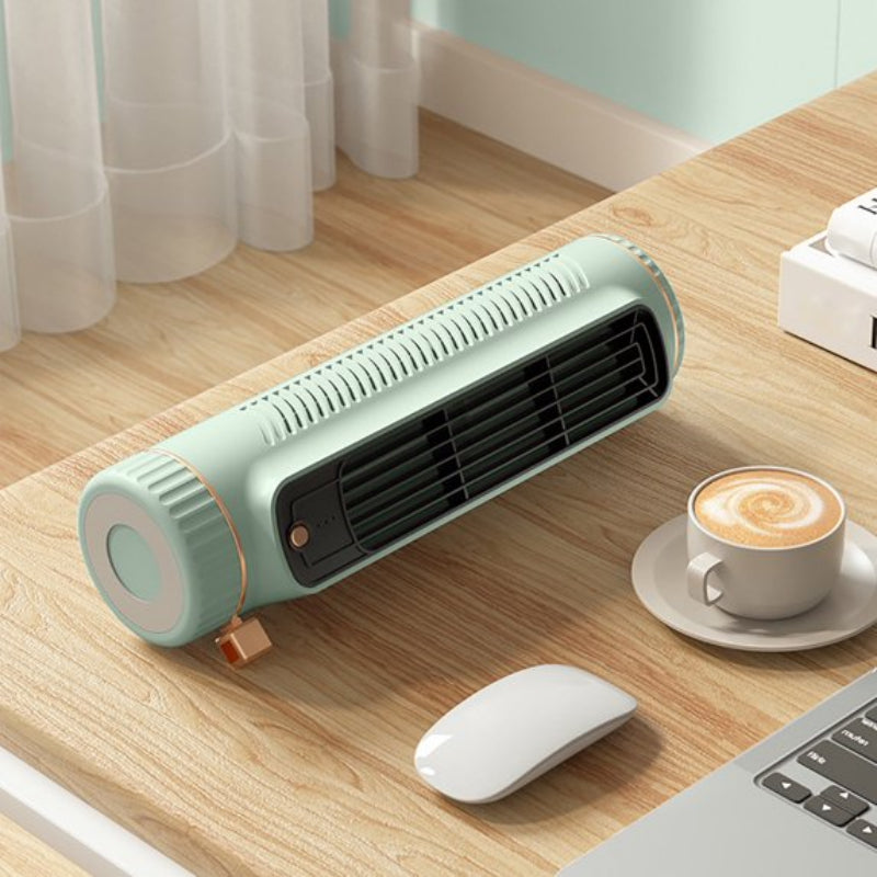 Compact Bladeless Tower Fan - Portable USB Power & 3 Speeds
