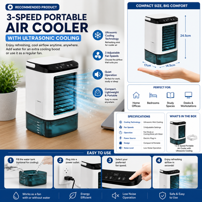 Personal Portable Air Conditioner - Ultrasonic Cooling Fan