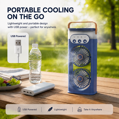 Compact Personal Cooling Tower Fan with Humidifier