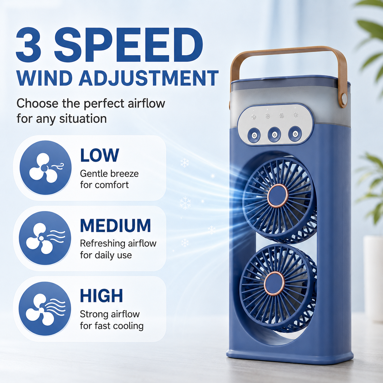 Compact Personal Cooling Tower Fan with Humidifier