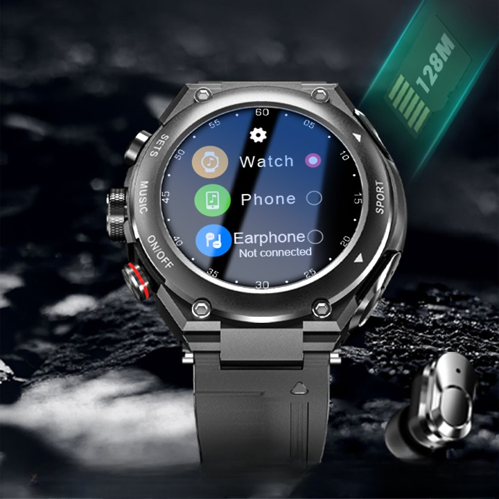 Advanced Smartwatch with Integrated Bluetooth Earbuds