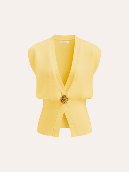 Cora | V-Neck Buttoned Holiday Clothes Sweater Vest