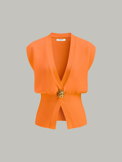 Cora | V-Neck Buttoned Holiday Clothes Sweater Vest