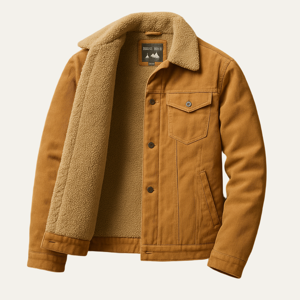 Men's Classic Corduroy Fleece Lined Denim Jacket - OutfitLondon