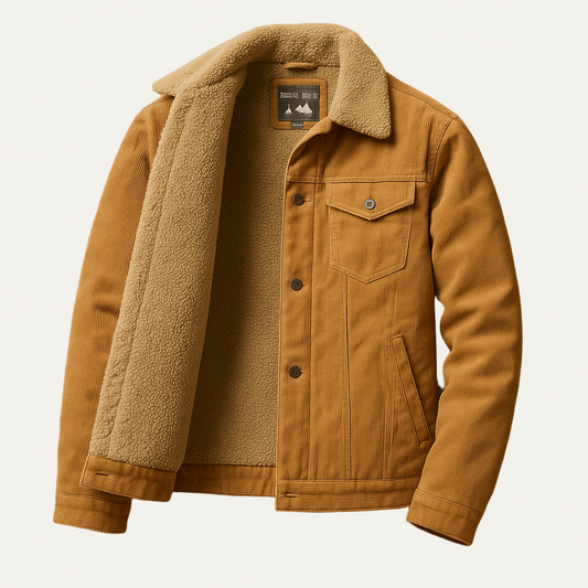 Men's Classic Corduroy Fleece Lined Denim Jacket - OutfitLondon
