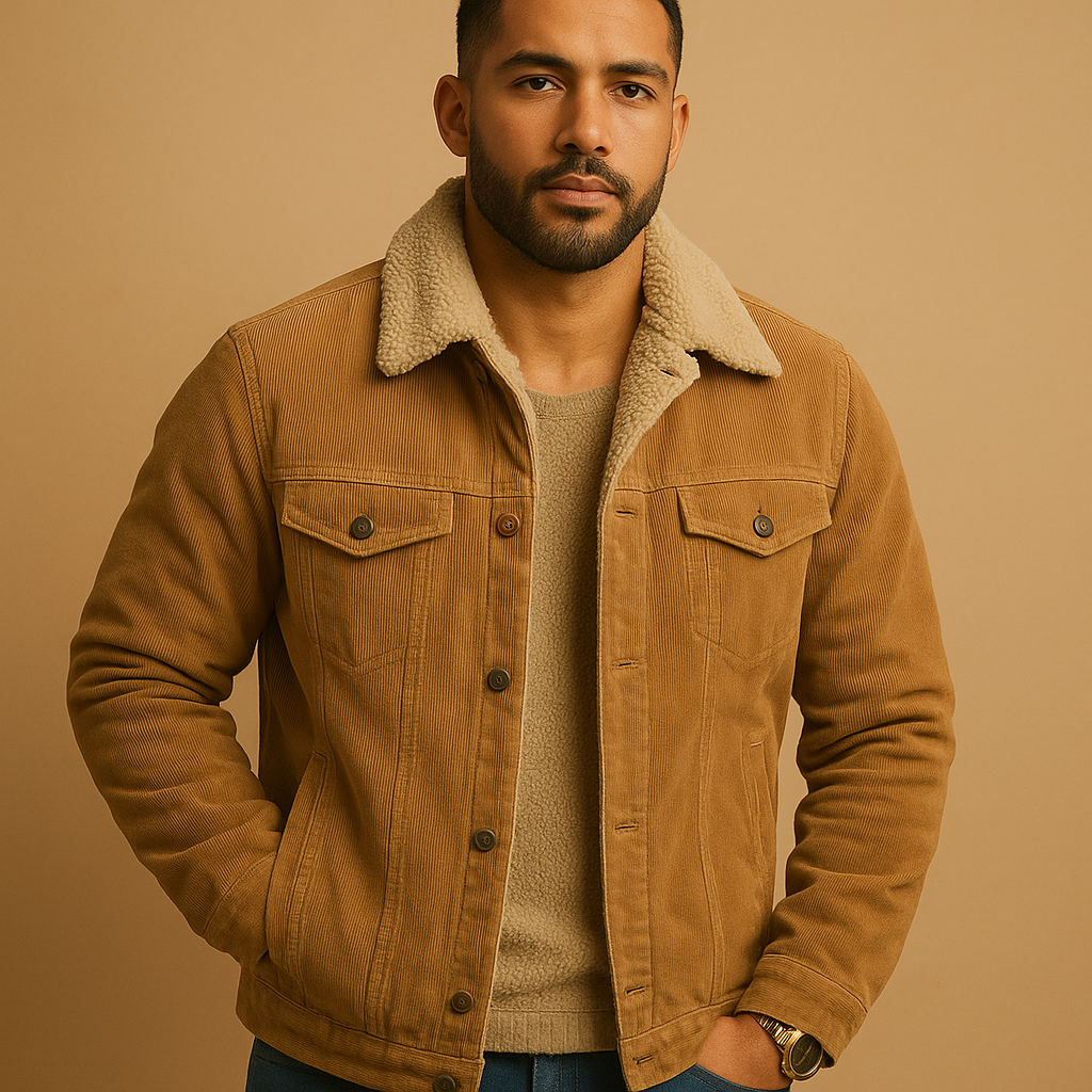 Relaxed Fit Men's Corduroy Jacket Casual Style