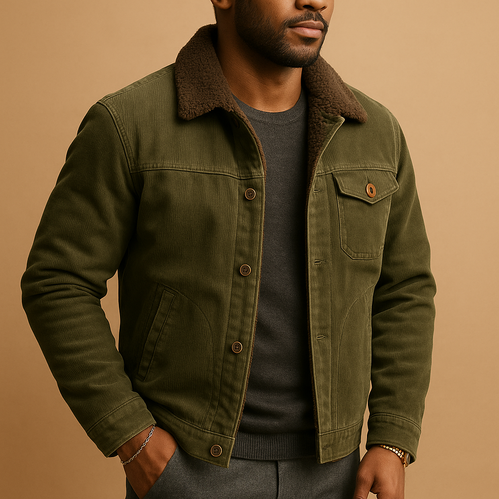 Relaxed Fit Men's Corduroy Jacket Casual Style