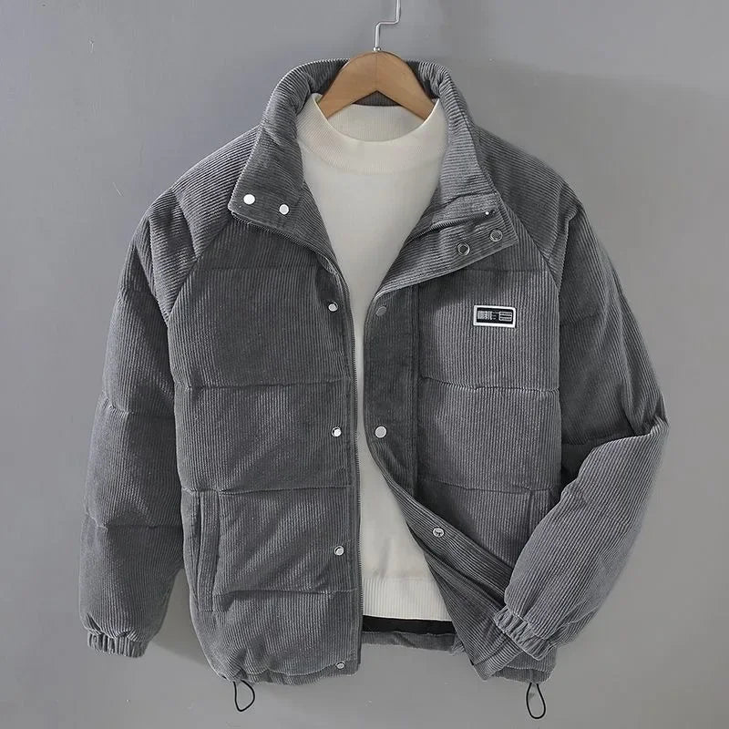 Insulated Padded Men's Corduroy Quilted Winter Jacket - OutfitLondon