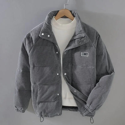 Insulated Padded Men's Corduroy Quilted Winter Jacket - OutfitLondon