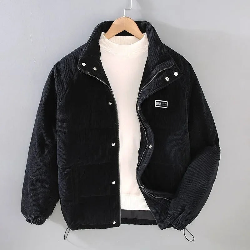 Insulated Padded Men's Corduroy Quilted Winter Jacket