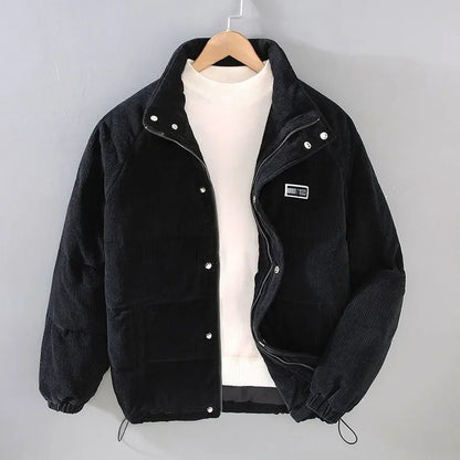 Insulated Padded Men's Corduroy Quilted Winter Jacket