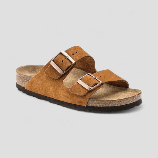Vintage Style Double Strap Flat Sandals - OutfitLondon