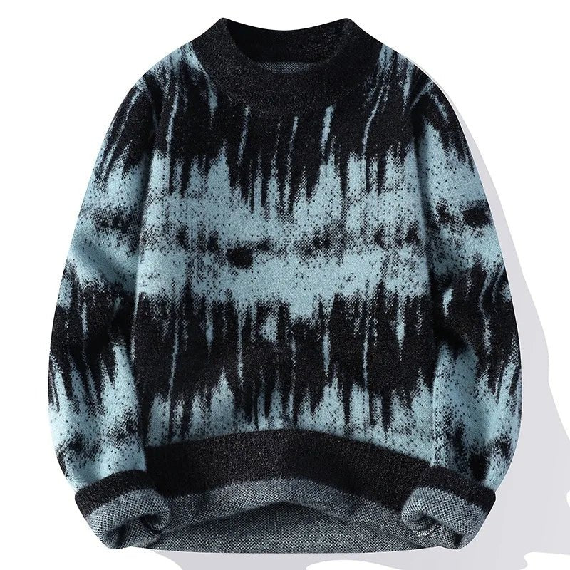 Relaxed Fit Mens Vintage Crew Neck Pullover Sweater
