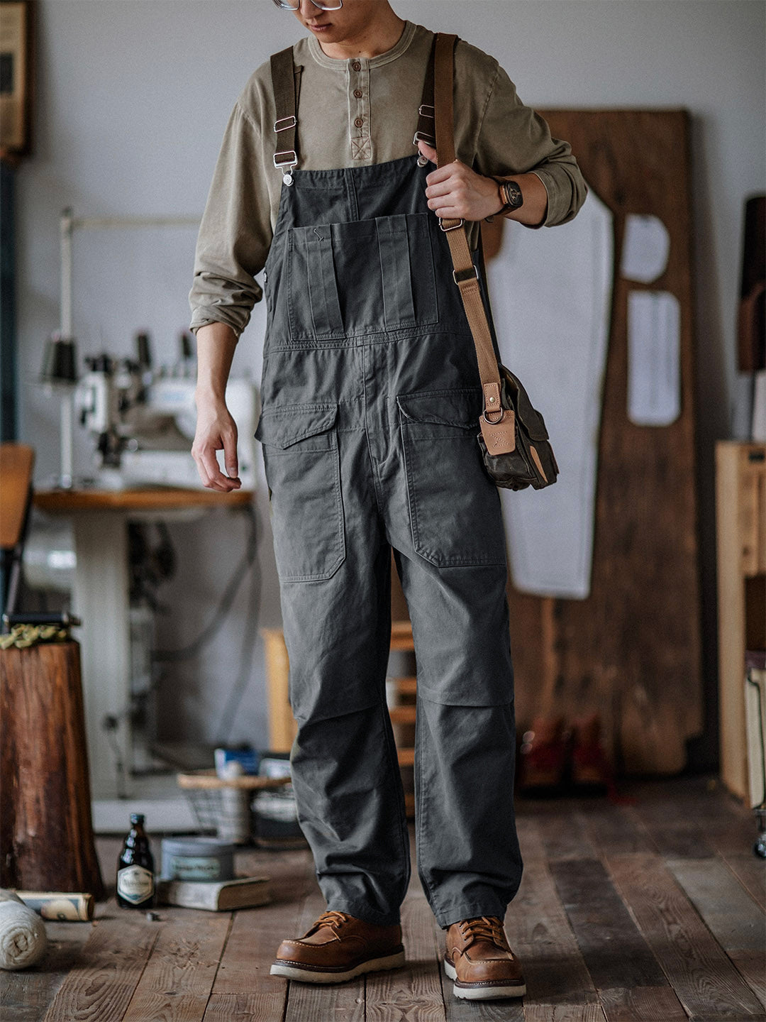 Cosima | Relaxed Fit Cotton Bib Overalls