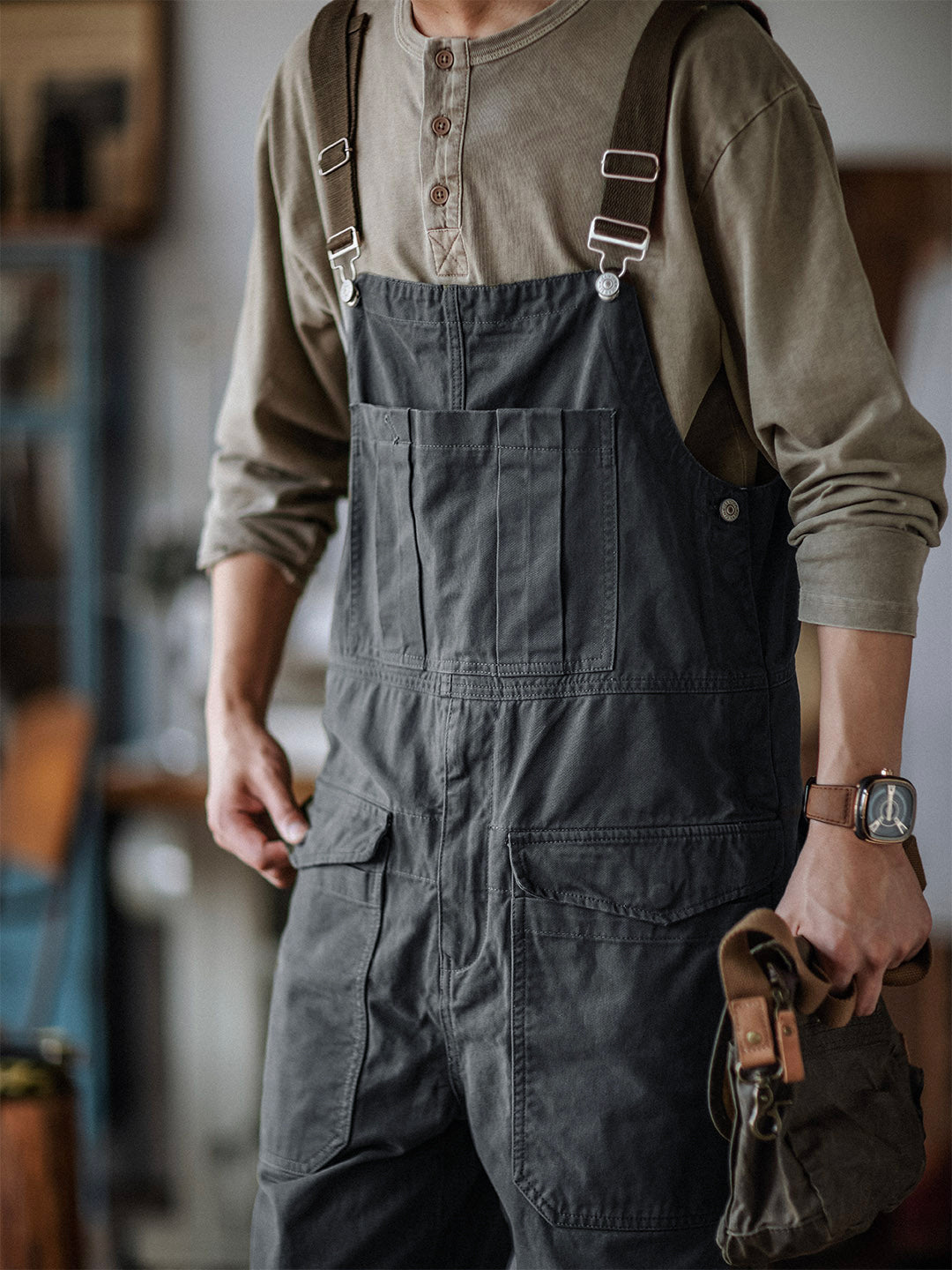 Cosima | Relaxed Fit Cotton Bib Overalls