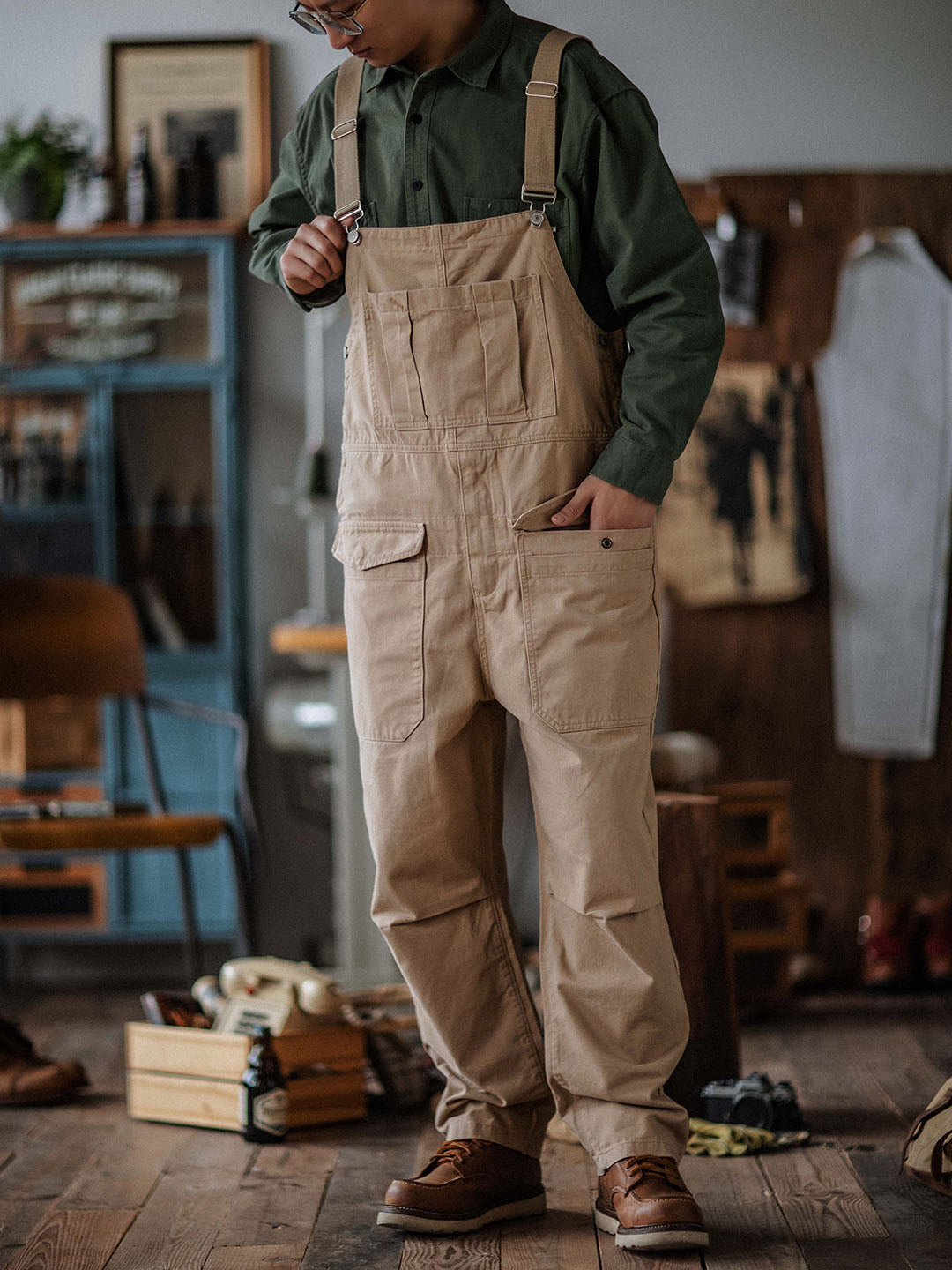 Cosima | Relaxed Fit Cotton Bib Overalls