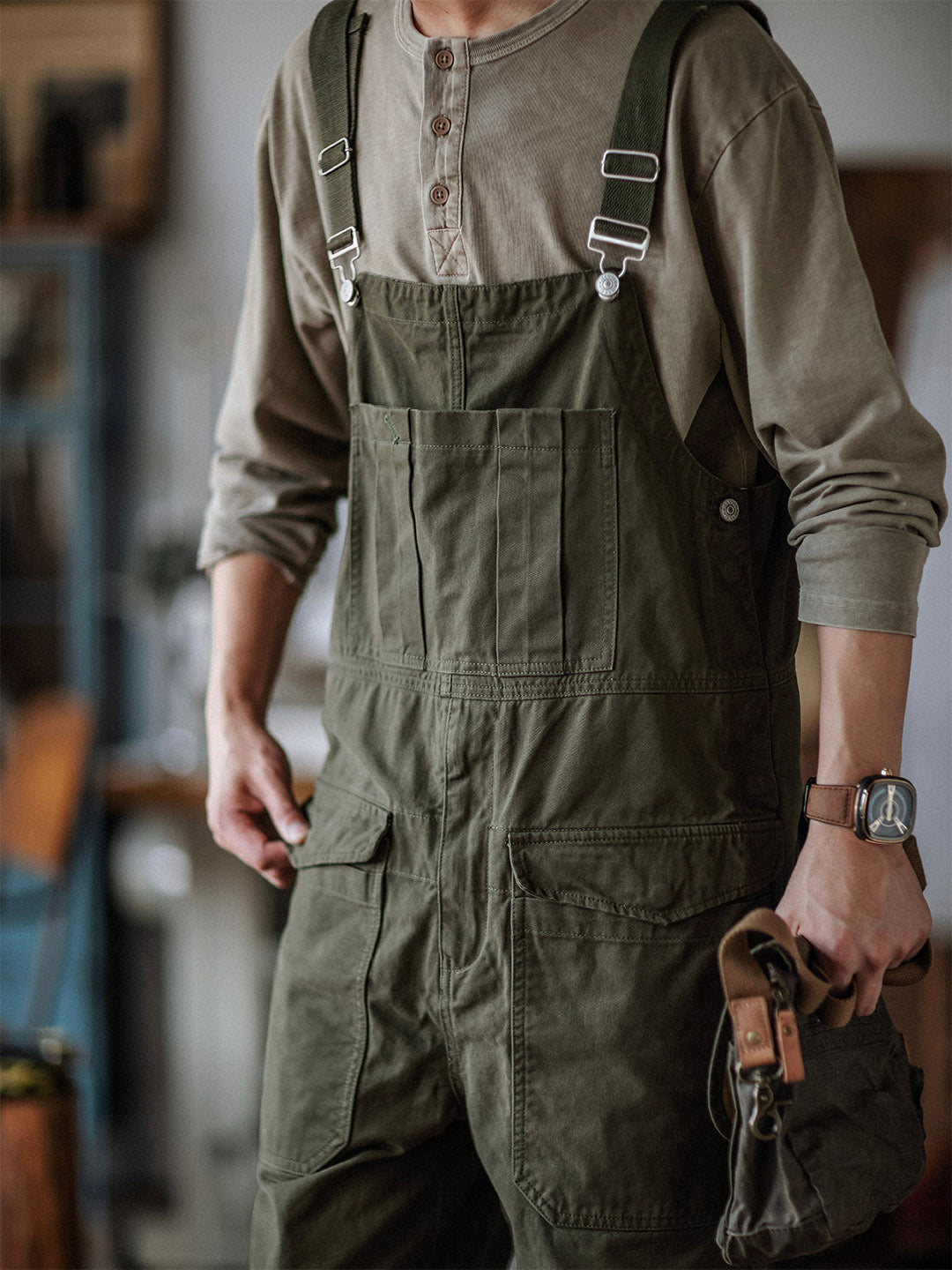 Cosima | Relaxed Fit Cotton Bib Overalls
