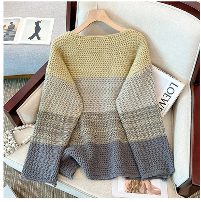 Comfy Oversized Relaxed Fit Colourful Patch Sweater