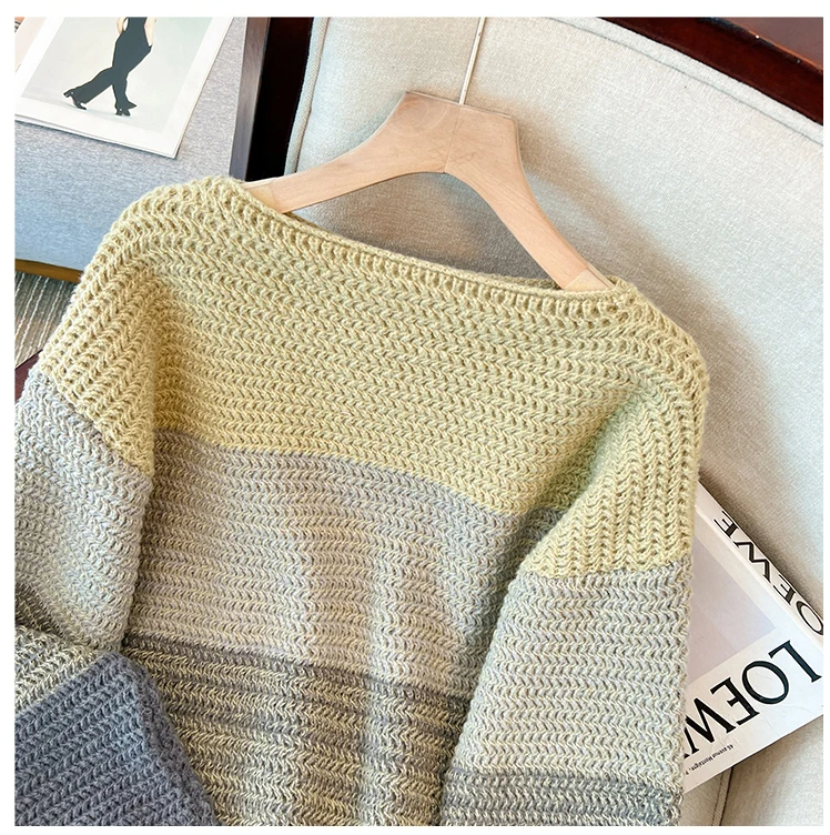 Comfy Oversized Relaxed Fit Colourful Patch Sweater