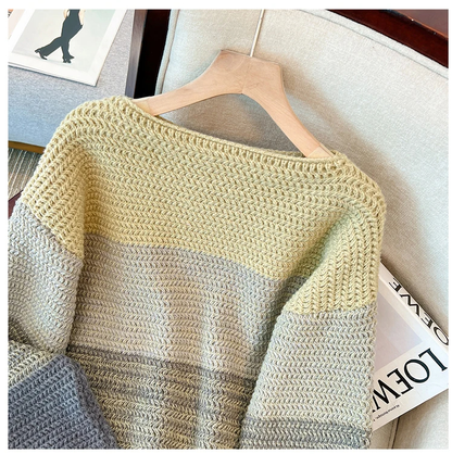 Comfy Oversized Relaxed Fit Colourful Patch Sweater