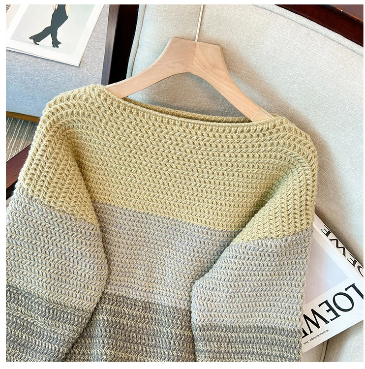 Comfy Oversized Relaxed Fit Colourful Patch Sweater