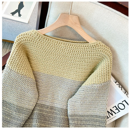 Comfy Oversized Relaxed Fit Colourful Patch Sweater