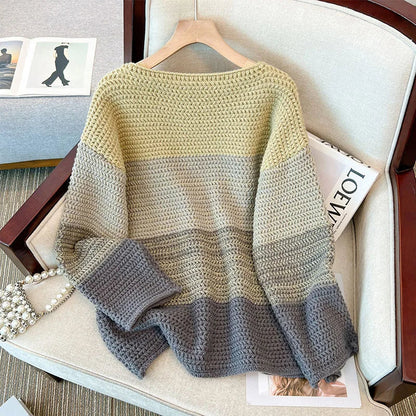 Comfy Oversized Relaxed Fit Colourful Patch Sweater