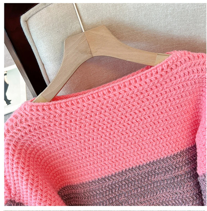 Comfy Oversized Relaxed Fit Colourful Patch Sweater