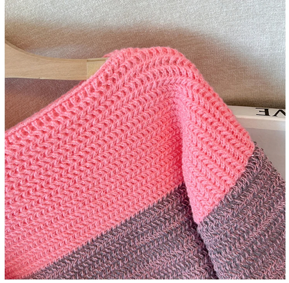 Comfy Oversized Relaxed Fit Colourful Patch Sweater